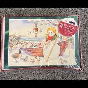 Walmart Holiday Christmas Cards Snowman Boat Birds 18 Count New